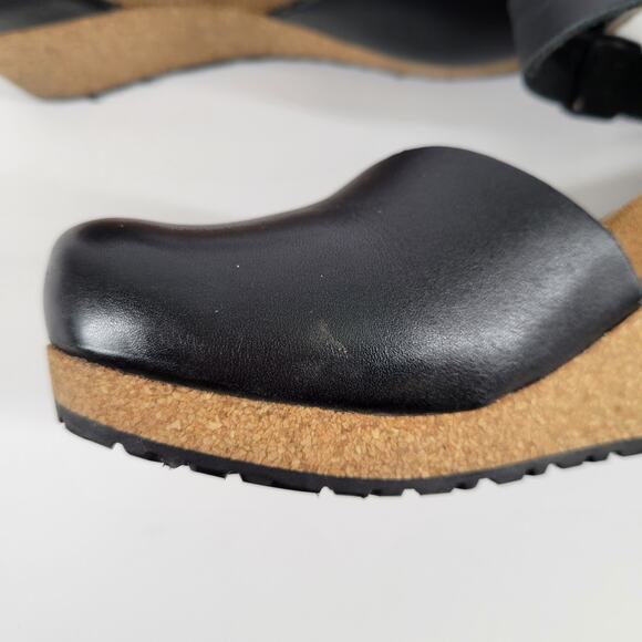 Birkenstock Papillio Mary Jane Wedge Sandal Black Leather Mary Jane Sz 36 5 5.5 - Picture 9 of 15